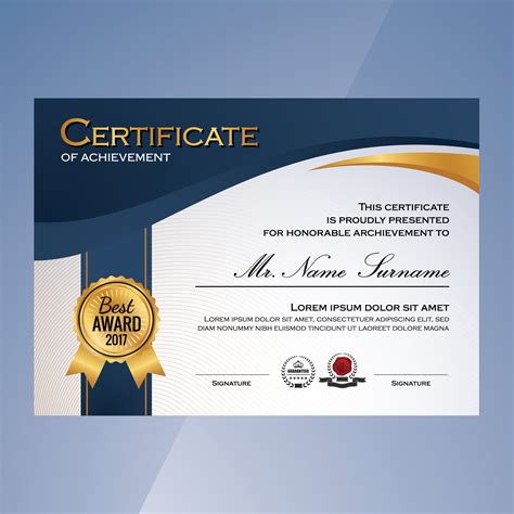 Certificate of Achievement Template Designs