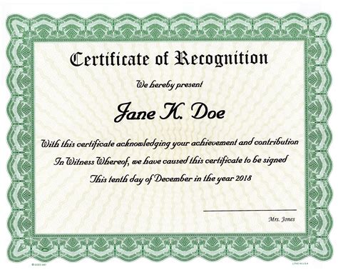 Certificate of Appreciation Examples