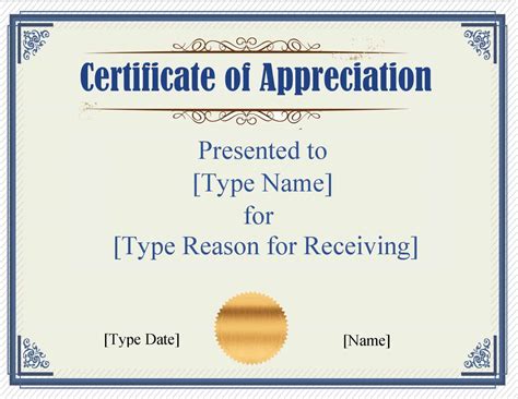 Certificate of Appreciation Presentation