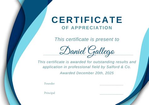 Certificate of Appreciation Template