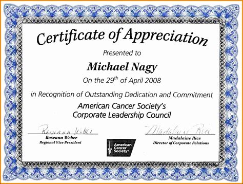 Certificate of Appreciation Templates Microsoft Word