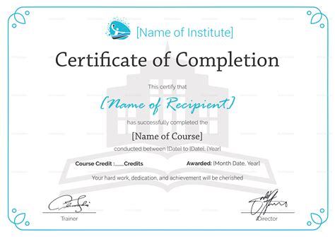 Certificate of Completion of Training Template