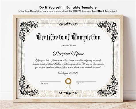 Certificate of Completion Template