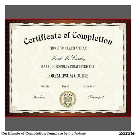 Certificate of Completion Templates Word