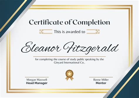 Certificate of Completion Templates