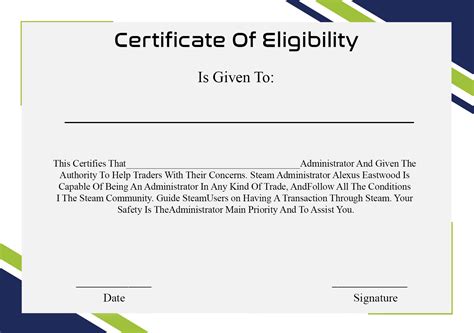 Certificate of Eligibility