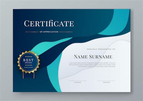 Image of a certificate template on Canva