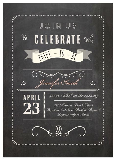 Chalkboard Bridal Shower Invitation