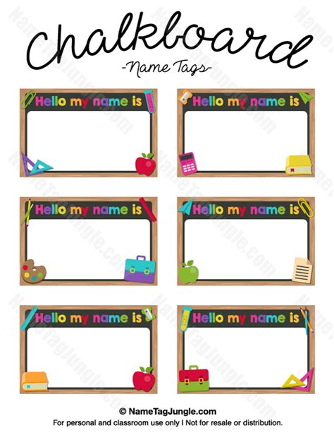 Chalkboard cubby name tags