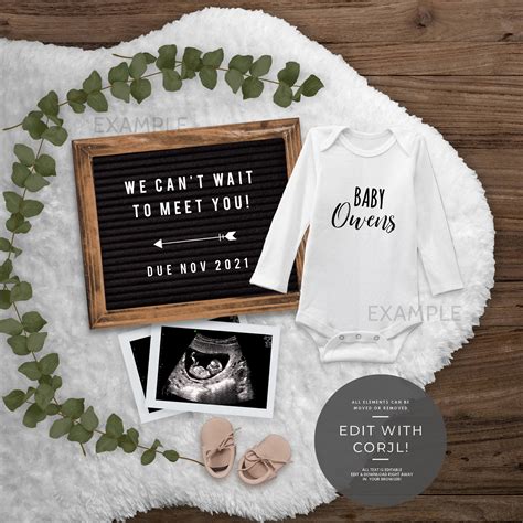 Chalkboard Design Pregnancy Announcement Template