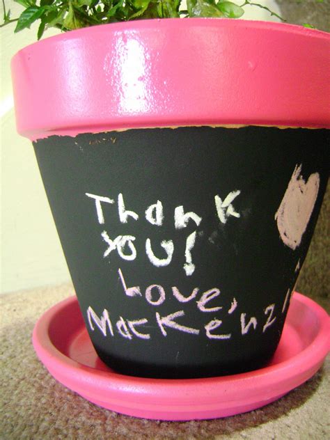 Chalkboard flower pot with a chalkboard finish