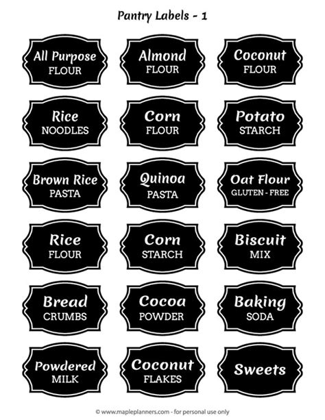 Chalkboard Pantry Labels