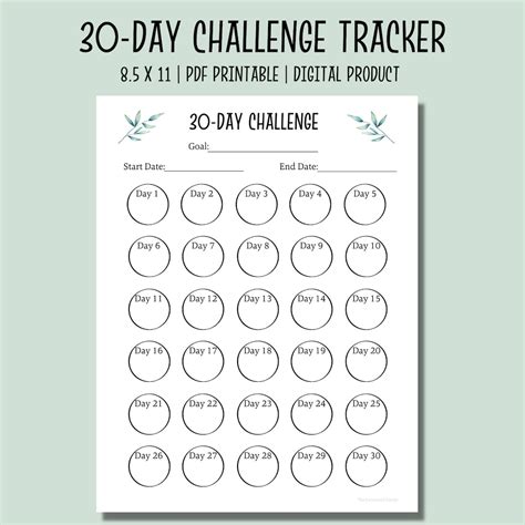 Challenge Tracker Printable 1