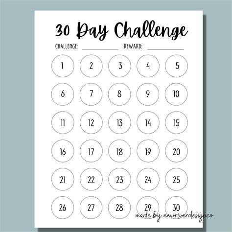 Challenge Tracker Printable 4