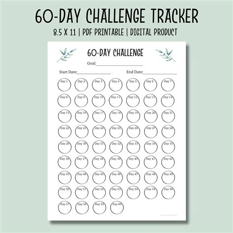 Challenge Tracker Printable 9