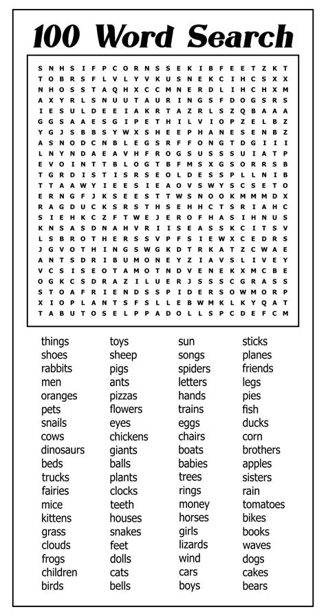 Challenging word searches for experts