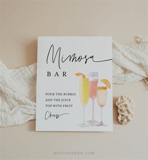 Champagne and Juice Mimosa Bar Sign