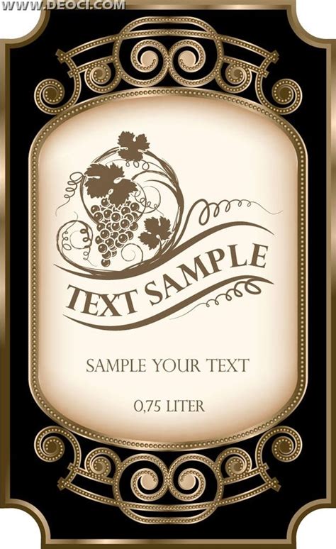 Champagne Bottle Label Design Template