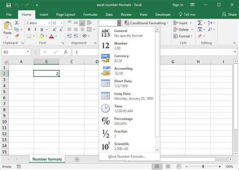 Change Number Format in Excel