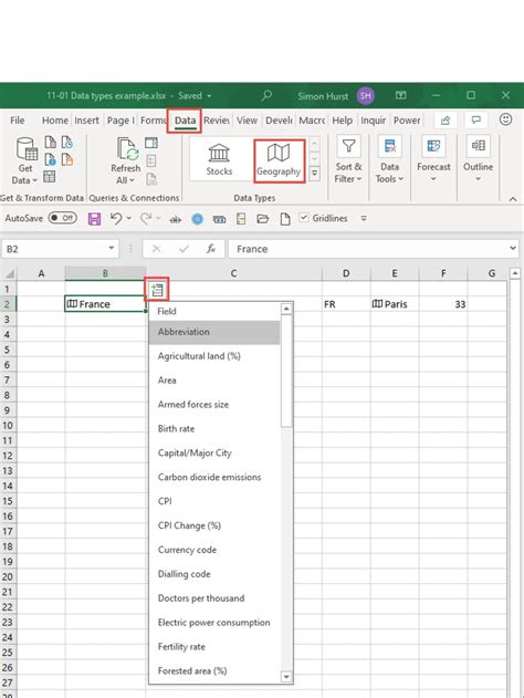 Changing Data Types in Excel