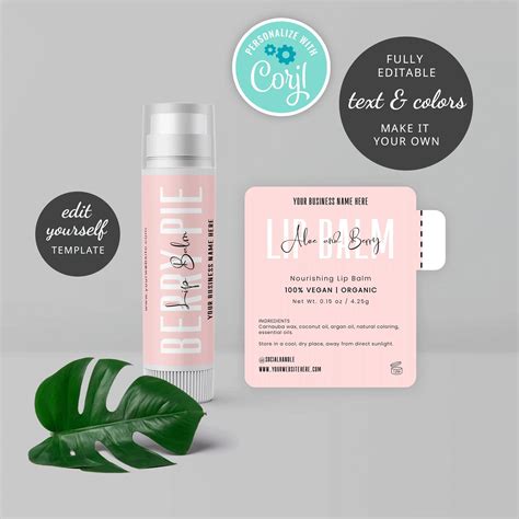 Chapstick label template download