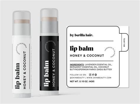 Chapstick tube label design with images