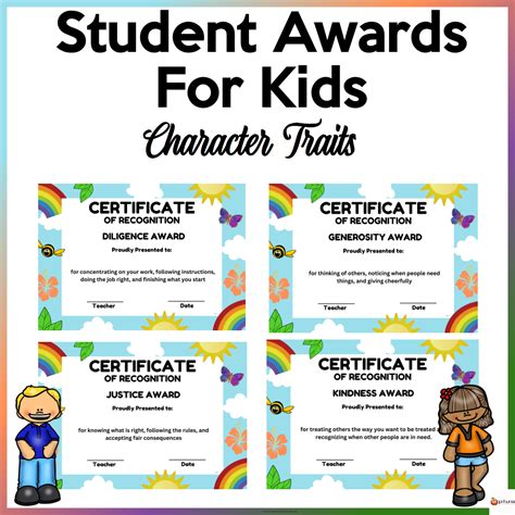 Character Award Certificate Template 1