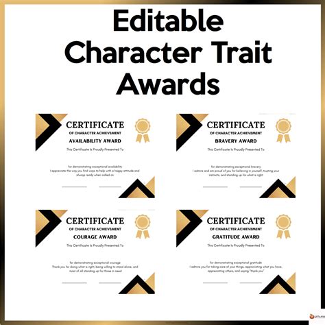 Character Award Certificate Templates