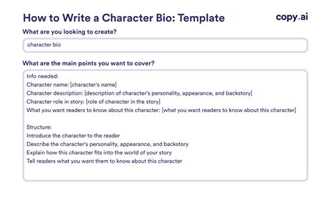 Character Bio Examples