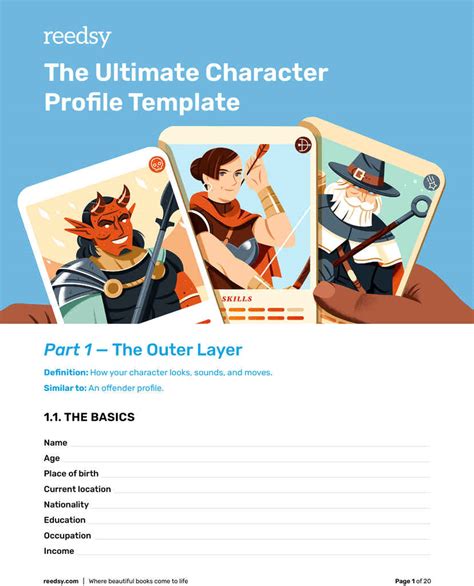 Character Profile Template Layout