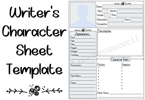 Character Sheet Template Design