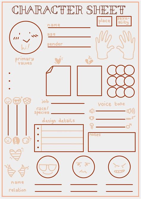 Character sheet template