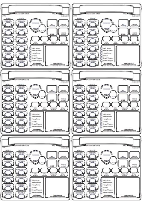 Printable Character Sheet DM