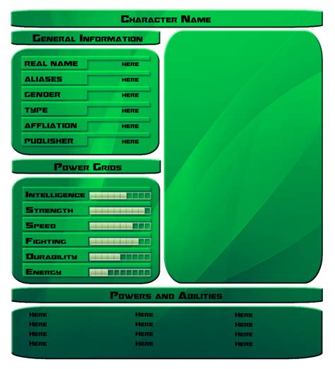 Character stats template