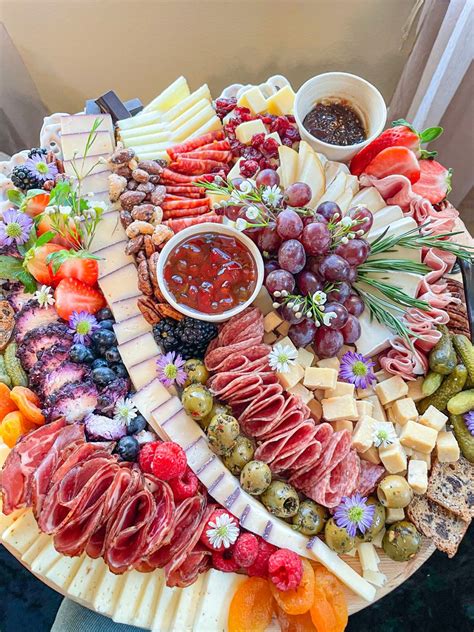 A charcuterie board with a variety of textures and flavors