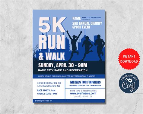 charity 5k run flyer template example