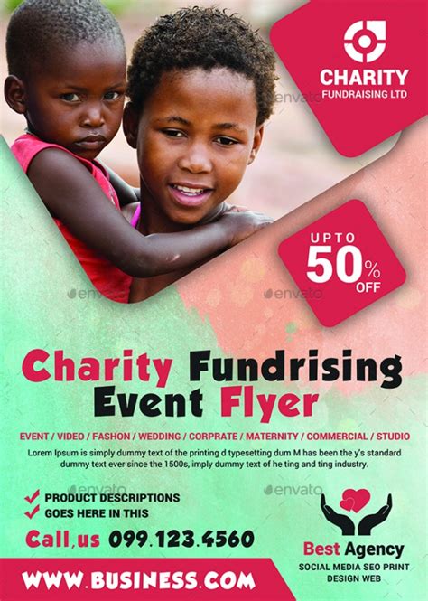 Charity event flyer template example