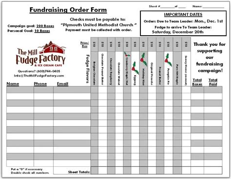 Charity Order Form Template Excel