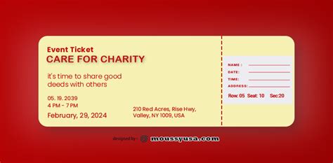 Charity ticket template