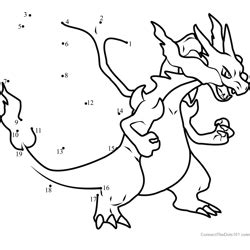 Charizard dot-to-dot puzzle for kids