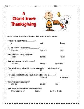 Charlie Brown Thanksgiving Worksheets