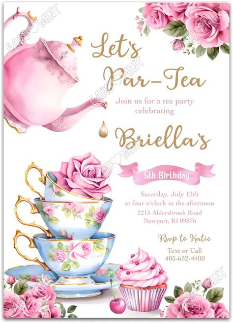 Charming Tea Party Invitations