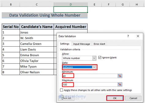 Using Data Validation to Enter Data on a Chart Sheet