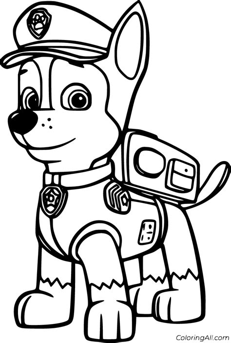 Chase the Police Pup coloring page