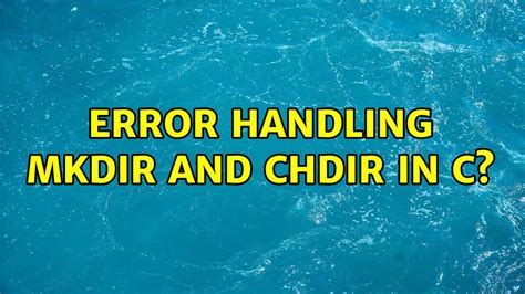 ChDir Error Handling