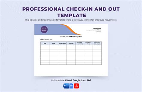 Check-In Check-Out Template