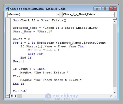 Check Sheet Existence VBA