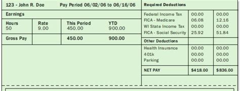 Check Stub Template for Accounting