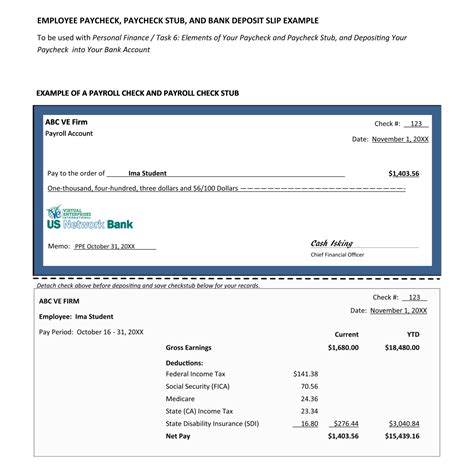 Check Stub Template for Payroll