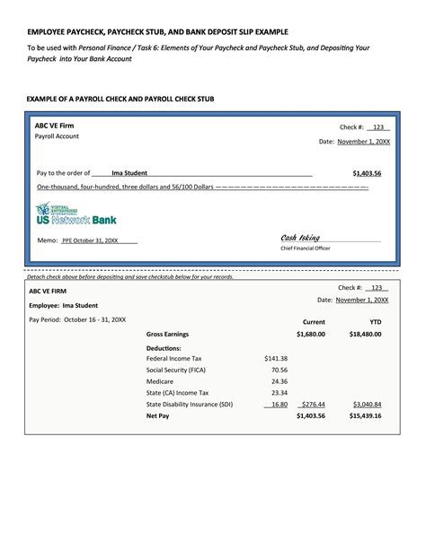 Check Stub Template with Calculator